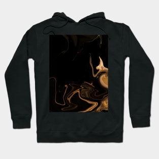 Gentle Gold Ripples  - Digital Liquid Paint Swirls Hoodie